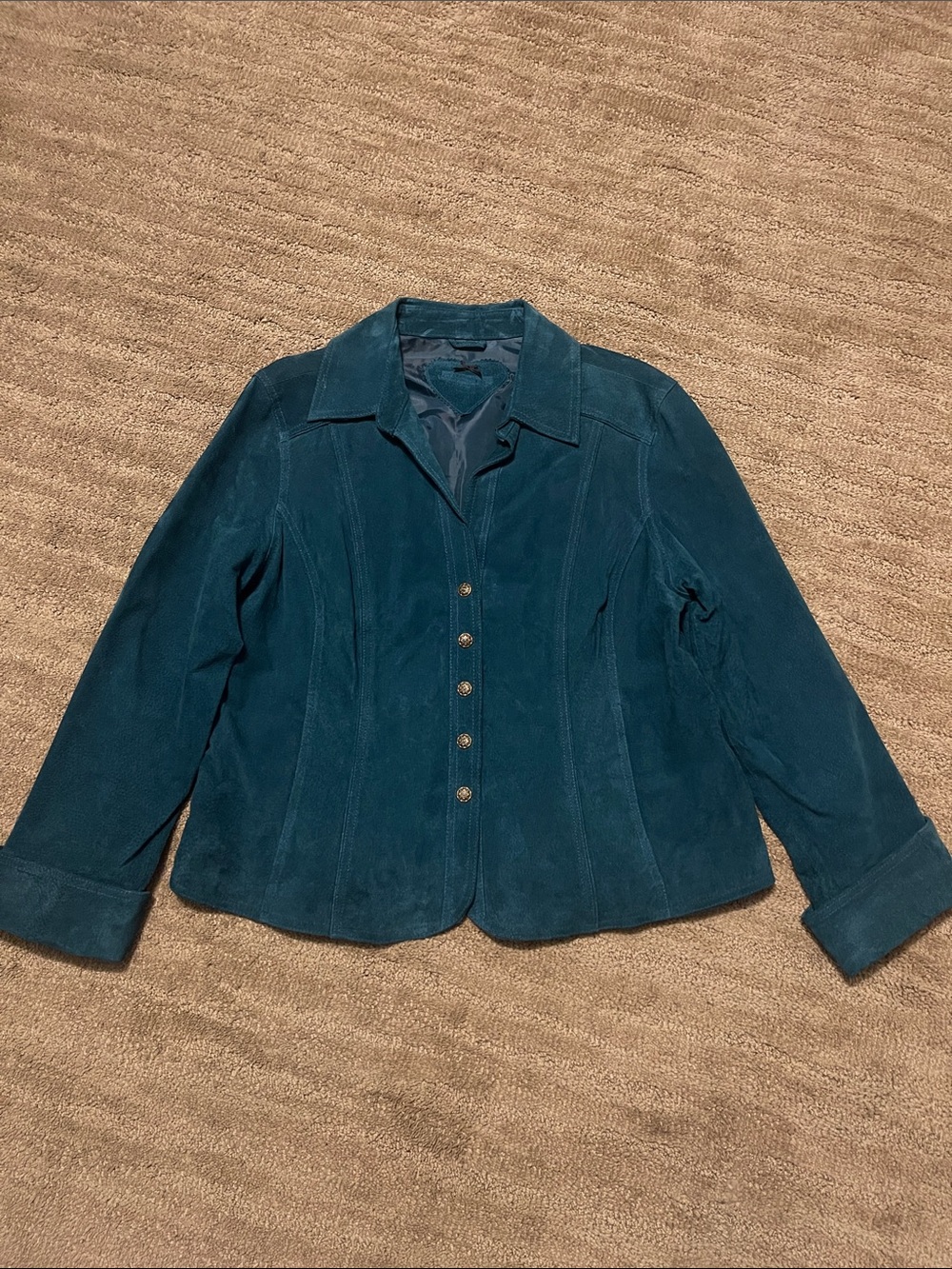 Teal suede jacket